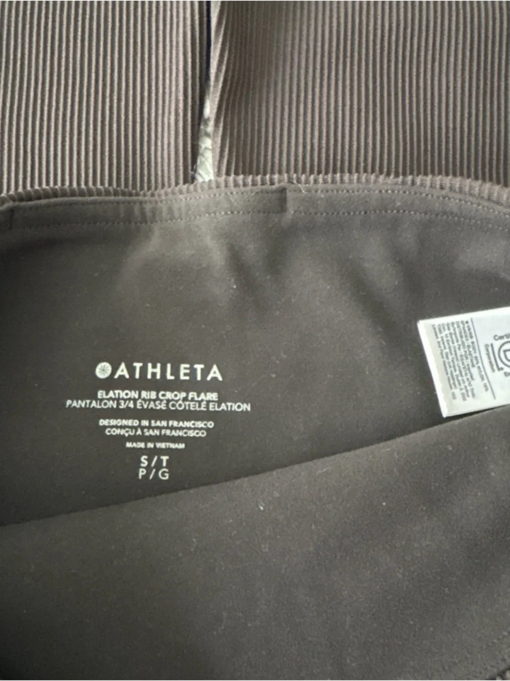 Athleta Ribbed Elation Crop Flare in Black - Picture 2 of 3